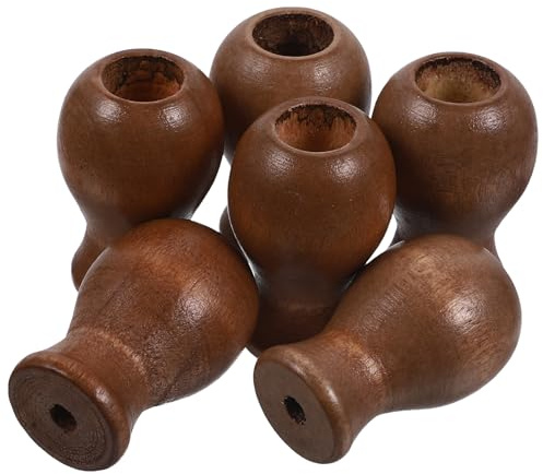 Lurrose Borlas de Cordón de Madera para Persianas 6 Piezas Color Marrón Tiradores de Extremo Decorativos para Cortinas Hogar y Reparación Versátiles para Interiores y Exteriores