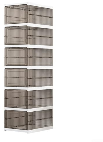 Boîte de rangement à chaussures empilable en plastique transparent pour plus de visibilité, pliable pour économiser de l'espace, convient pour baskets et baskets dans différentes pièces (B)