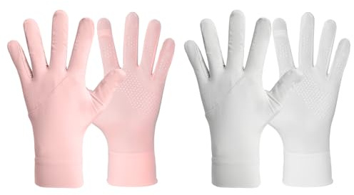VICAITOYS Driving Gloves Women, UV Gloves, UV Hand Protection Gloves, Breathable Driving Womens, Thin Fingerless, Thin Spf Light Sun Protection, Tennis Hiking Silk Cooling for Women, Men - 2 Pairs