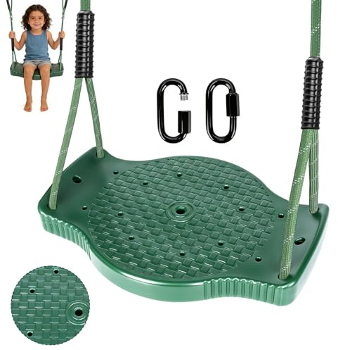 Altalena per adulti, set con corda regolabile lunga 2 m e 2 moschettoni, robusta tavola antiscivolo per altalene, giardino, esterno e interno, 90 kg