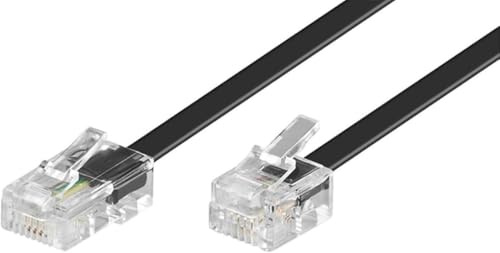 goobay RJ11 (6P4C) auf RJ45 (8P4C) Telefonkabel 15m – DSL/Modem Kabel – 1x RJ11 & 1x RJ45 – NICHT 2x RJ11 – Schwarz 68579