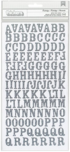 AC Chipboard Alphabet Stickers - Rockabye, Silver Glitter, 242pcs