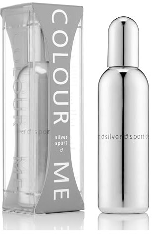 COLOUR ME Silver Sport Perfume for Men 90ml Eau de Parfum, Luxury Fragrance - Mens Aftershave, Long Lasting Fragrance for Men by Milton-Lloyd