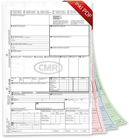 CMR Frachtbriefe Set 50 Stück | DIN A4 International Selbstdurchschreibend | Transportdokumente mit Palettentauschfeld