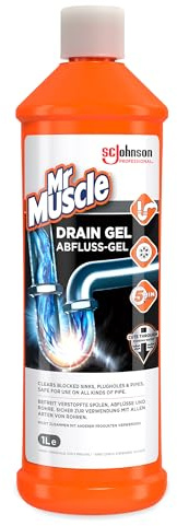 Mr Muscle Drain Gel - Heavy Duty Drain Unblocker - Löst hartnäckige Verstopfungen - Funktioniert 3x besser als Bleichmittel - Sicher für alle Rohre - 1L Flasche