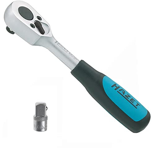 HAZET Umschaltknarre 863P Ratsche Knarre 1/4 Ratschenschlüssel + BGS 271 Steckschlüssel Adapter 1/4 Innen - 3/8 Außen Stecknuss