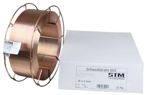 STM Schweißtechnik Schutzgas Schweißdraht Stahldraht SG2 0,8mm CO2 G3Si1 MIG/MAG 0,5-5kg D100 D200 (K300 15kg)