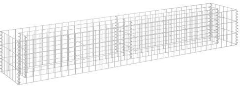 vidaXL Arriate de Gaviones Cestas Piedra Muro Malla Pared Jardín Patio al Aire Libre Decoración Plantador de Acero Galvanizado 180x30x30 cm