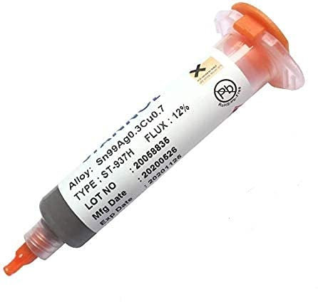 CYBERNOVA Sn99/Ag0.3/Cu0.7 REWORK Pâte à souder sans soudure propre (avec piston et pointe de distribution) (35 g)