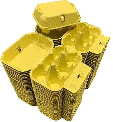 Anglia Farm Supplies - Effect 6 Marne Yellow Egg Boxes - fibre half dozen cartons - sheet 8 labels (30 Cartons)