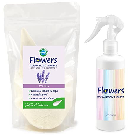Profuma Bucato, Lavanda - Ecologico in polvere, 200g Kit con Spruzzino Profuma Ambiente