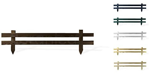 Floranica Liten trädgårdsstaket 1 st. 20 cm x 100 cm brun – Mini stickstaket, dekorativt staket, friesiskt staket, spjälstaket, för nedstickning, trädgårdsstaket, rabattstaket, impregnerat furuträ