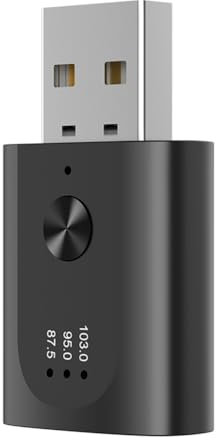 Vkyipg USB Bluetooth 5.3 Adapter Wireless Audio Receiver Bluetooth Transmitter with Mic Handsfree Call for Car with FM Radio