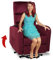 Fernsehsessel HWC-K62, Sessel Relaxsessel TV-Sessel, Liegefunktion Aufstehhilfe elektrisch, Metall Chenille - Bordeaux