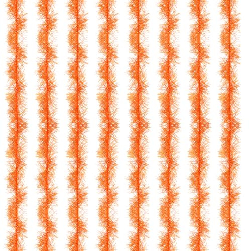 PATIKIL 152 cm fjäderboa, 8 st konstgjorda fluffiga fjäderbåtar festdekorationer för gör-det-själv-hantverk, bröllopskostym, jul, konsert, halloween, heminredning, orange gul