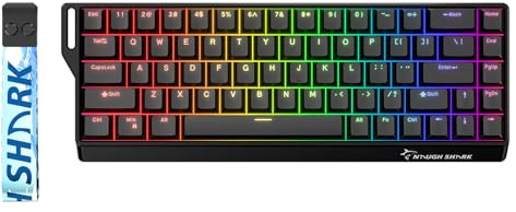 GK GAMAKAY x NaughShark NS68 Rapid Trigger Wired Mechanische Tastatur, 8KHz Polling Rate 0.01mm RT Accuracy, Snap Tap, Hall Effekt Outemu Peach Crystal Magnetschalter Tastatur (Schwarz, Wired)