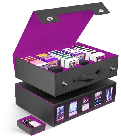 ZLCA Trading Card Storage Box 5-Row with Handle, MTG Storage Box
