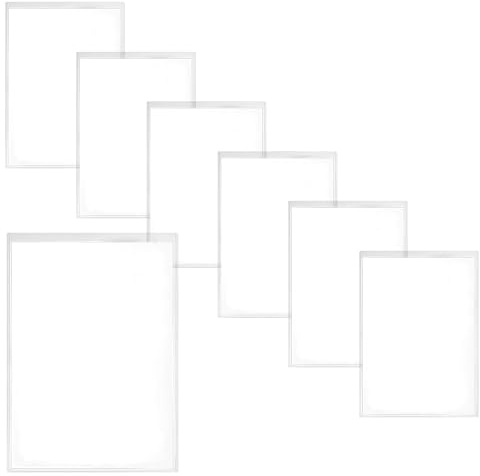 ZSUIQIN 7 Piezas A4 Modelo reforzado Clear Rigid Plastic Sleeves, Fundas Protectoras de hojas transparentes de plástico, para archivos de menús protección de fotos (Vertical)