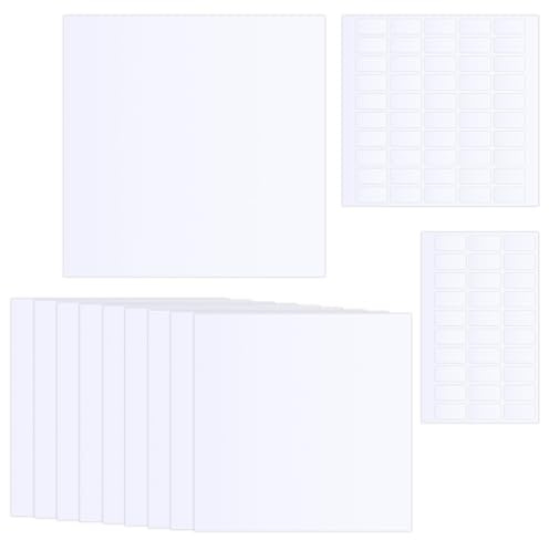 SUPERFINDINGS 10 Feuilles Cache Trou Mural Blanc 22,3 cm Plaque Platine Carrée En Plastique Avec 80 Autocollants Double Face Pour Plafonds Ou Murs