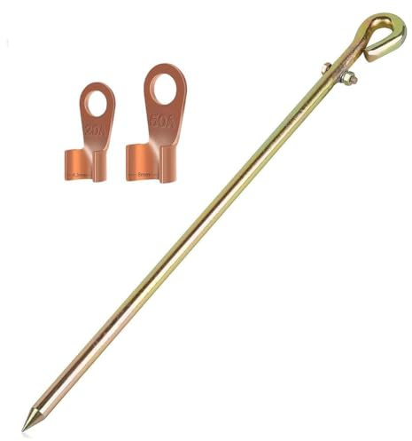 Moliuoly Generator-jordningsstav-set för elstängsel jordningstråd och antenn, 1 styck