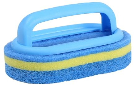 Spugna per la pulizia del bagno con manico ergonomico | Spugna abrasiva per la casa per WC, lavabo, piastrelle da bagno e doccia, resistente ai, ad alte prestazioni e nero