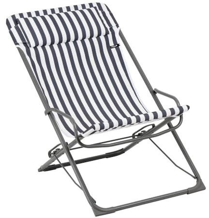 Lafuma Sedia a sdraio oscillante pieghevole Transaswing Airlon (Grigio Rayure Terre-Titane)