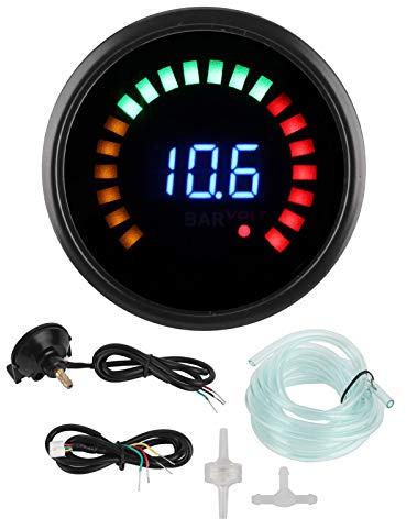 Generic Misuratore Boost Digitale LED 12V Misuratore Volt Boost Universale -1-3Bar 52mm Quadrante Nero per il Monitoraggio della Compressione in Tempo Reale