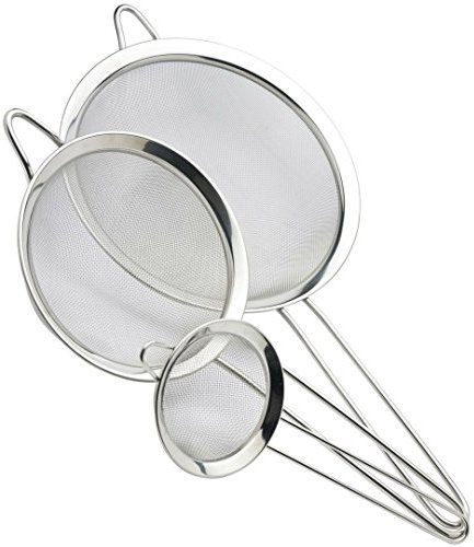 Taylors Eye Witness Professional Sieve Set/food strainer - Twin Wire Handles, Used By Chefs And Home Cooks To Sift And Strain Ingredients. Well Made With A Robust And Sturdy Stainless Steel Fine Mesh