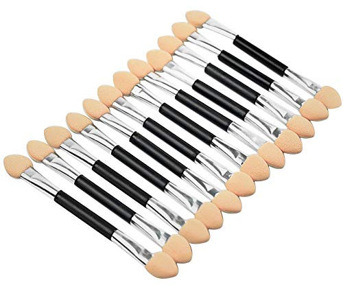 Lot de 12 pinceaux de maquillage de qualité supérieure - Double extrémité - Pour fard à paupières, éponge, applicateur de maquillage, cosmétiques, outils de beauté, Carry stone