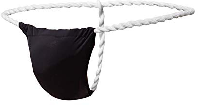 Newsywell Herr T-rygg Issilke Tanga Stringtrosa Sumo trosor underkläder, svart, XXL