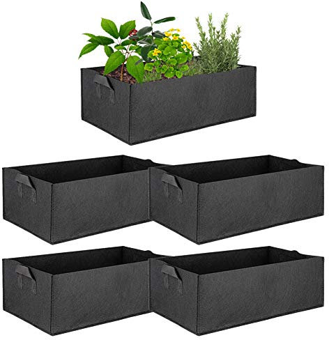 ValueHall Bolsas de Cultivo 5 Paquetes Bolsa de plantación Rectangular Exterior de Jardín Rectángulo Contenedor de plantación para Cosechando Cultivando Vegetales V8020A (M)