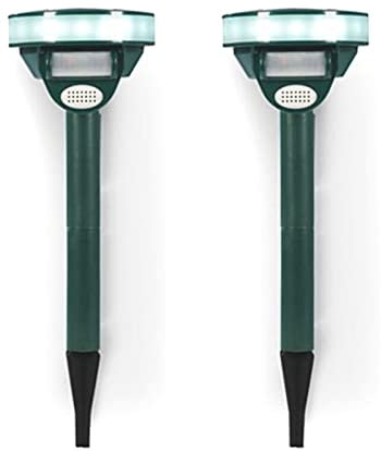 2er Set Kleintiervertreiber Ultraschall Solar Tiervertreiber mit Bewegungsmelder Solarlampe Ultraschallabwehr IP44 Wasserdicht Tierabwehr für Garten