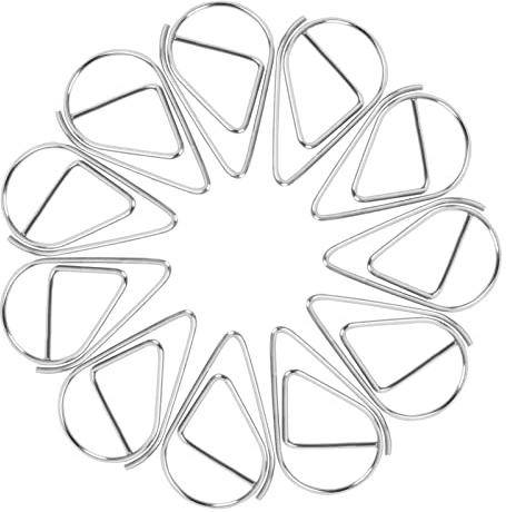 Büroklammer-50pcs Durable Briefklammern, Wassertropfen Form Papierklammern,Kleine Büroklammern Herz Metall für Foto Papier Buch Memo Karte Poster und Briefkopf-Einladungen -1.6x2.5cm (Silber)