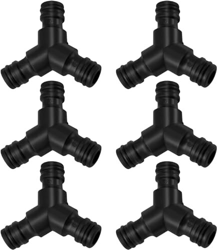 Simsky 6 Pièces Tuyau d'arrosage Séparateur, Kit de Connecteur de Robinet Tuyau d'arrosage Raccords, 16 mm Séparateur en Y, Raccords Tuyau Rapides, Adaptateur Tuyau Arrosage Kit Matériau ABS Renforcé
