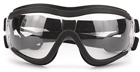 MISUVRSE Occhiali per cani di piccola taglia, occhiali da sole impermeabili anti-UV, antivento, trasparenti, regolabili, in PVC, materiale PC