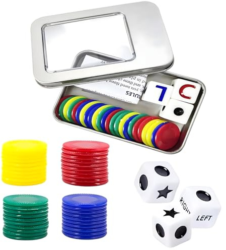 40 Pcs Left Right Centre Dice Game, Left Right Centre Game, Dice Game, for Friends Or Family To Spend Happy Time TogetherSuitable For Gathering Party Festival Party Bar Game