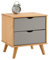 IDIMEX Nachttisch Colima, 2 Schubladen, Massivholz Kiefer, ideal für Boxspringbetten, grau & Natur