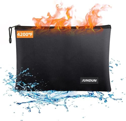 JUNDUN Poche de Rangement Ignifuge étanche pour Argent 36x26cm 4200℉