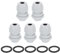 sourcing map 5Pcs PG9 Nylon Cable Glands, Waterproof Cord Grip Connector with Washer, Adjustable 4-8mm Wire Grommet Protectors with Gaskets and Locknut for Junction Box, White
