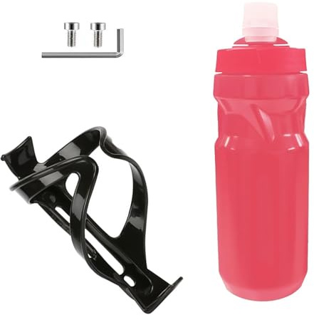 TIANLIN Botella Bicicleta 600ml con Portabidones Bicicleta – Soporte Robusto para MTB, Carretera y Eléctrica