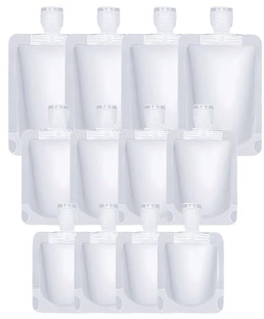 Pochettes de voyage pour articles de toilette, sac d'emballage de maquillage portable pour liquide de voyage, pochette debout, conteneurs de voyage transparents rechargeables pour shampooing