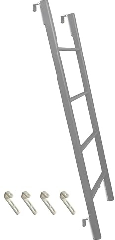 Silver 55 Bunk Bed Ladder for Elevated Beds Dorms & TrailersIncludes Safety Pedal & Hook Brackets Perfect for Loft & Bunk Bed Accessibility