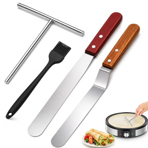 Set di 3 spatole per crepes, in acciaio inox, con 2 spatole, accessori per la casa e la cucina, utensili da forno