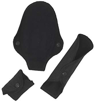 ImseVimse Waschbare Damenbinden Tanga Schwarz 3er (Tanga Panty (8-16cm))