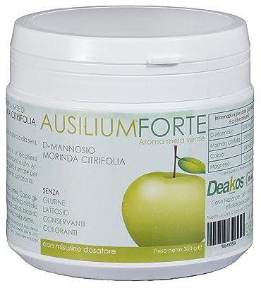 Deakos Ausilium Forte 150g - Integratore Cistite Donna e Benessere delle Vie Urinarie - In Polvere Gusto Mela Verde - A base di D Mannosio Puro e Morinda Citrifolia - Senza Glutine e Lattosio