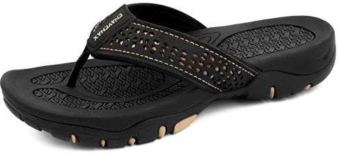 ChayChax Chanclas Hombre Sandalias Deportivo de Playa y Piscina Verano Zapatillas Flip Flops con Suela de Goma,Negro,41 EU