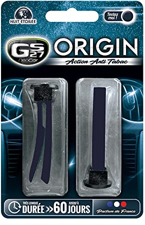 GS27 - Désodorisant Voiture en Plastique Souple Déocar Origin - Parfum Voiture 100 % Français - Nuit Etoilée