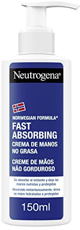 Neutrogena Formula Norvegese Crema Mani Assorbimento Rapido, Crema mani riparatrice con Glicerina e Vitamina E, Crema mani secche e screpolate dalla texture leggera, 150 ml