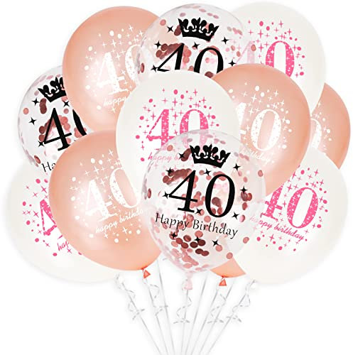 GoldRock Luftballon 40 Geburtstag,15 Stück 40 Geburtstag Deko, Luftballons Geburtstag 40 Jahre,40.Geburtstag Jubiläum Feier Party Ballons,Luftballons 40 Geburtstag Frau/Mann für Party/Tisch Dekoration