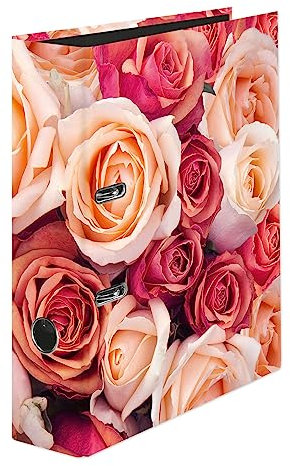 Original Falken Motiv-Ordner Rose. Made in Germany. 8 cm breit DIN A4 Ringordner Aktenordner Briefordner Büroordner Plastikordner Motivordner